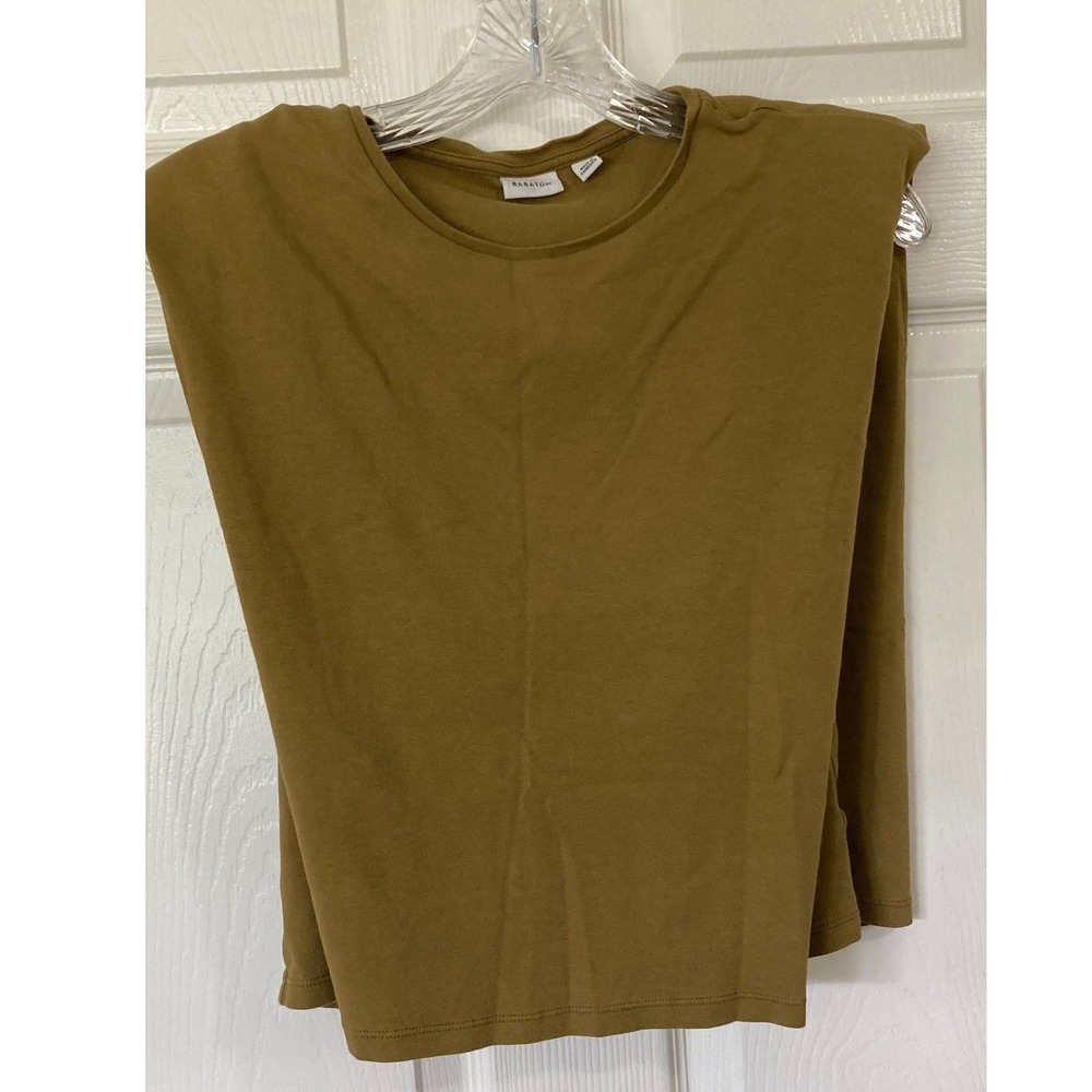 Babaton Sleeveless Top Olive Green Medium Minimalist Streetwear Luxury Chic